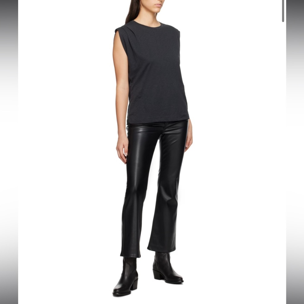 New RAG & BONE Black Casey Faux-Leather Trousers